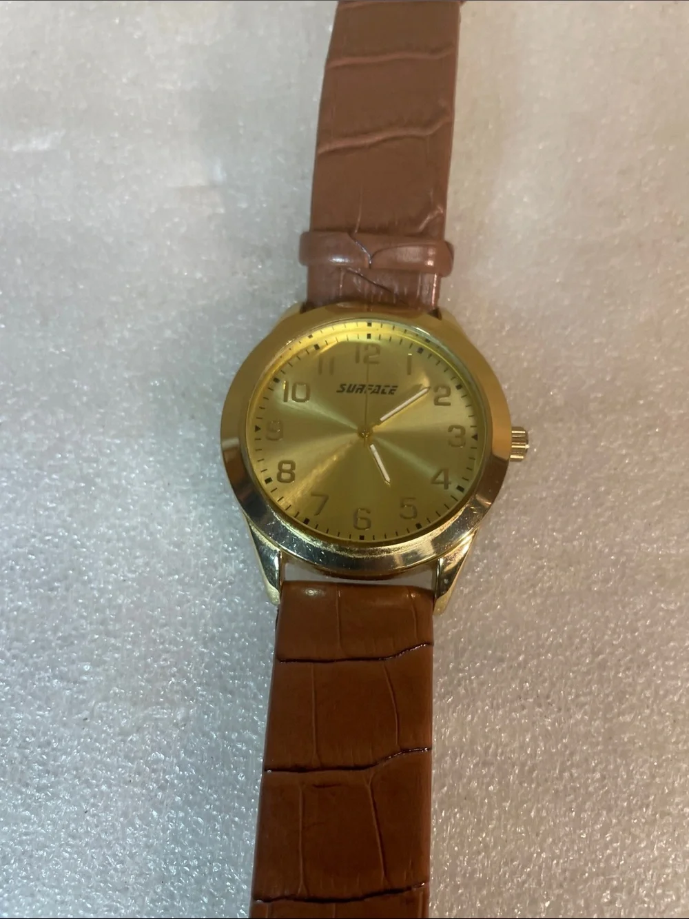 Men’s Gold Dial Brown Leather Strap Watch